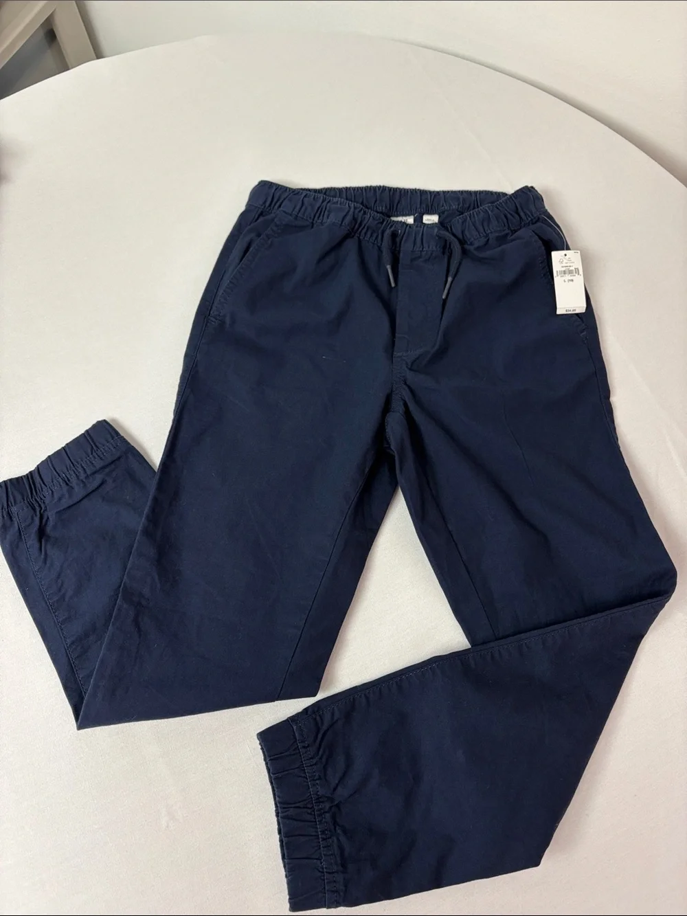 NWT Kids GAP Stretch Drawstring Pants in Navy Large (10)